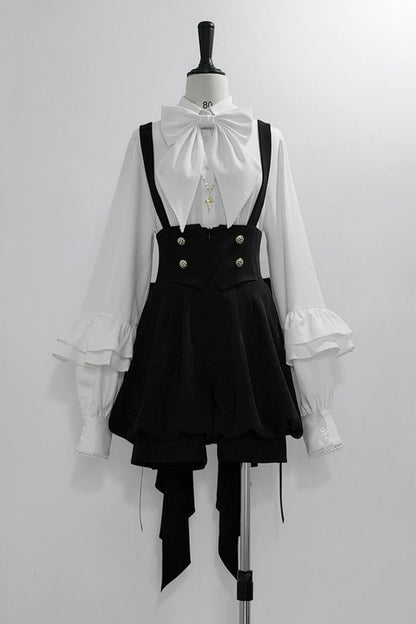 [pre-order] Retro Dark Prince Ribbon Shirt + Tail Shorts