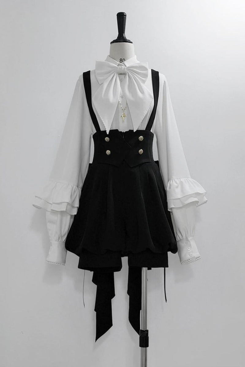 [pre-order] Retro Dark Prince Ribbon Shirt + Tail Shorts