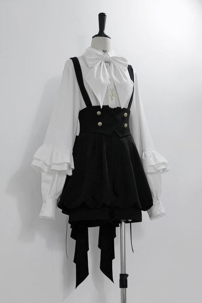 [pre-order] Retro Dark Prince Ribbon Shirt + Tail Shorts