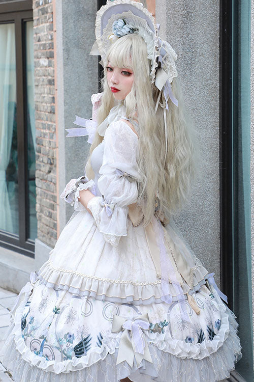 White Rose Maiden Hanayome Multi-layer Ruffled Classic Lolita Op Dress