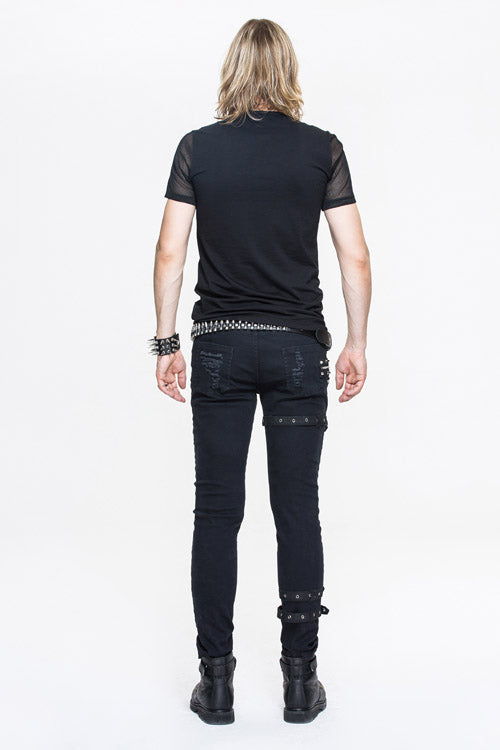Black Partition Diamond Shape Mesh Gothic Punk Tops T-shirt