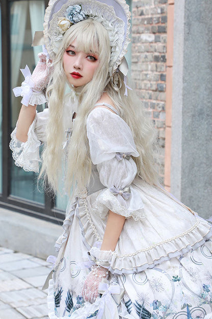 White Rose Maiden Hanayome Multi-layer Ruffled Classic Lolita Op Dress