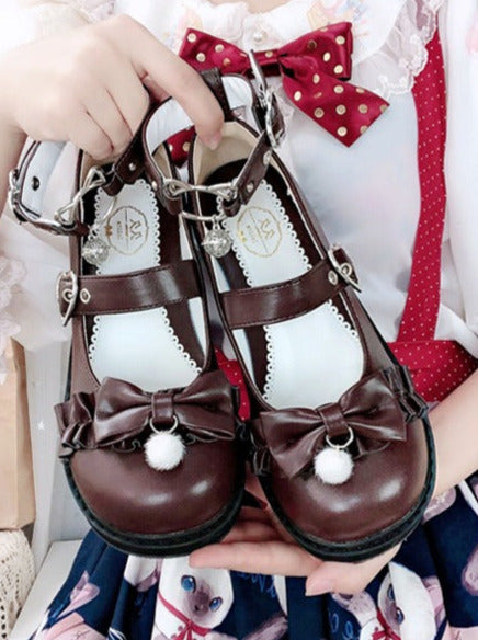 Nya Kokoro Lolita Retro Soft Girl Round Toe Shoes