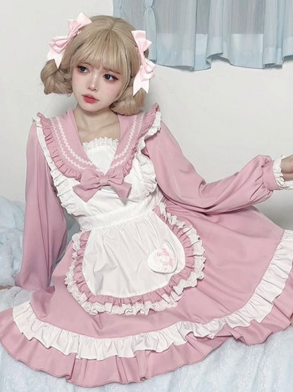 Sweet College Style Sailor Maid Lolita Dress