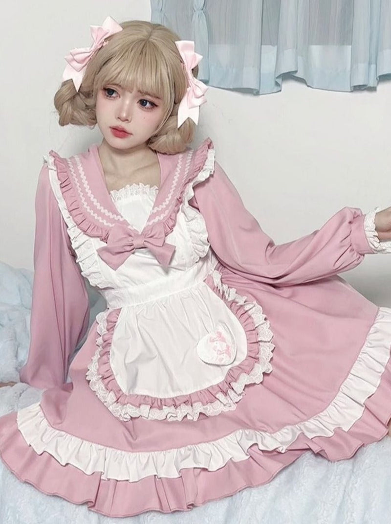 Sweet College Style Sailor Maid Lolita Dress