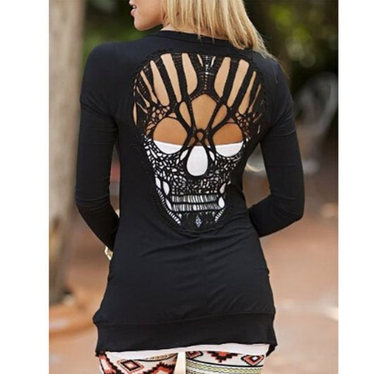 Skull Hollow Out Shirt