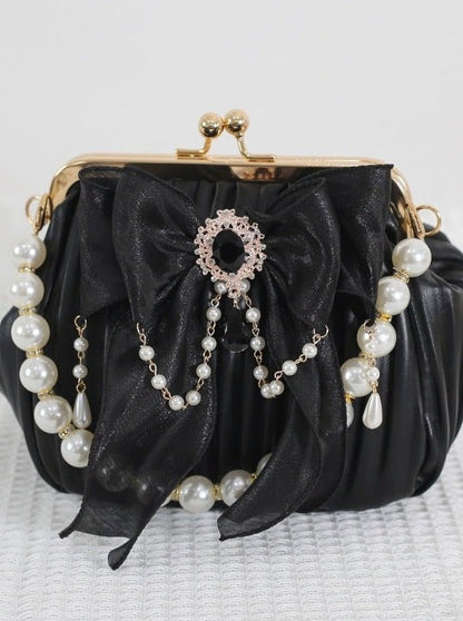 Pearl Handle Jewel Bow Antique Bag
