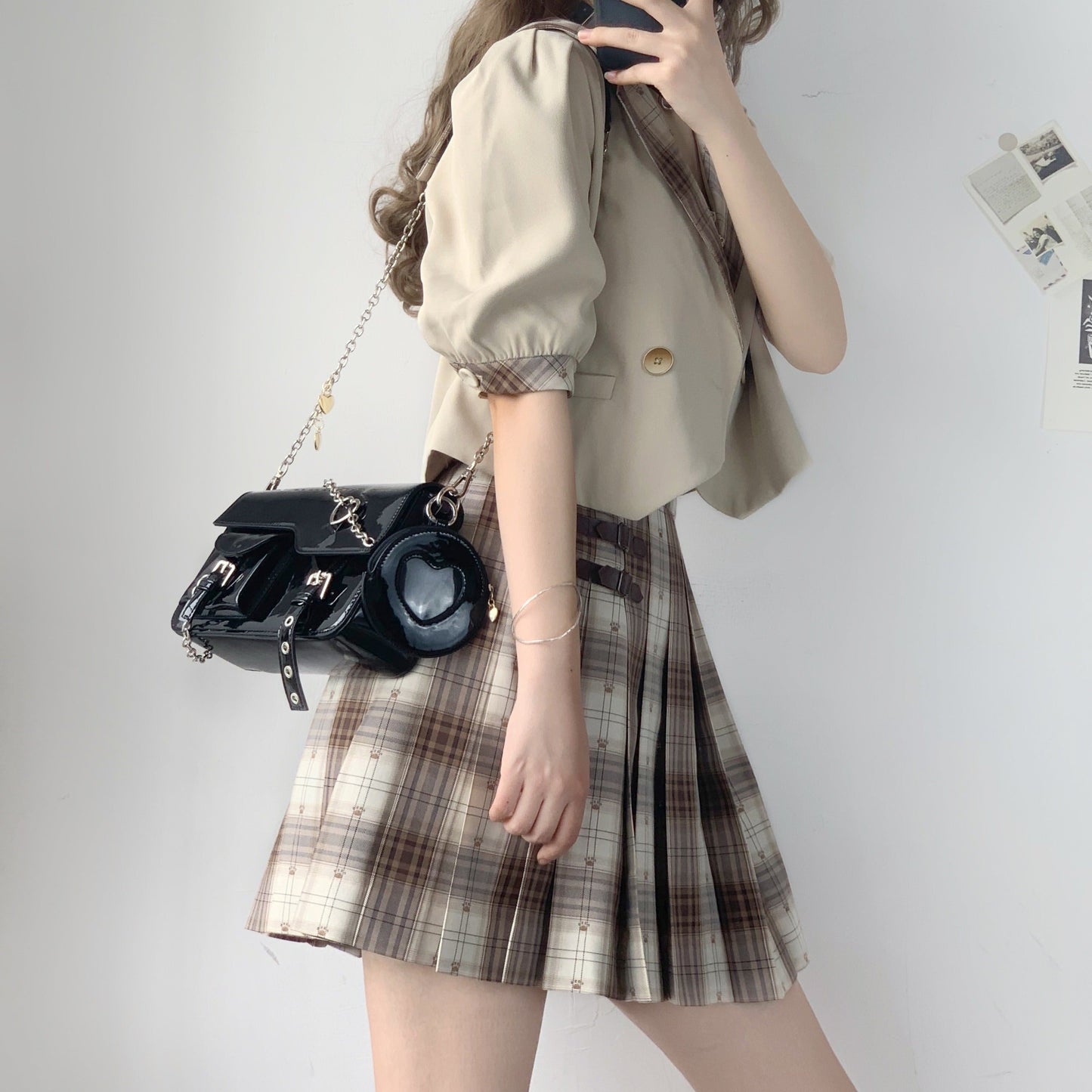 Clear Heart Case With Insert Pocket and Chain Strap Bag