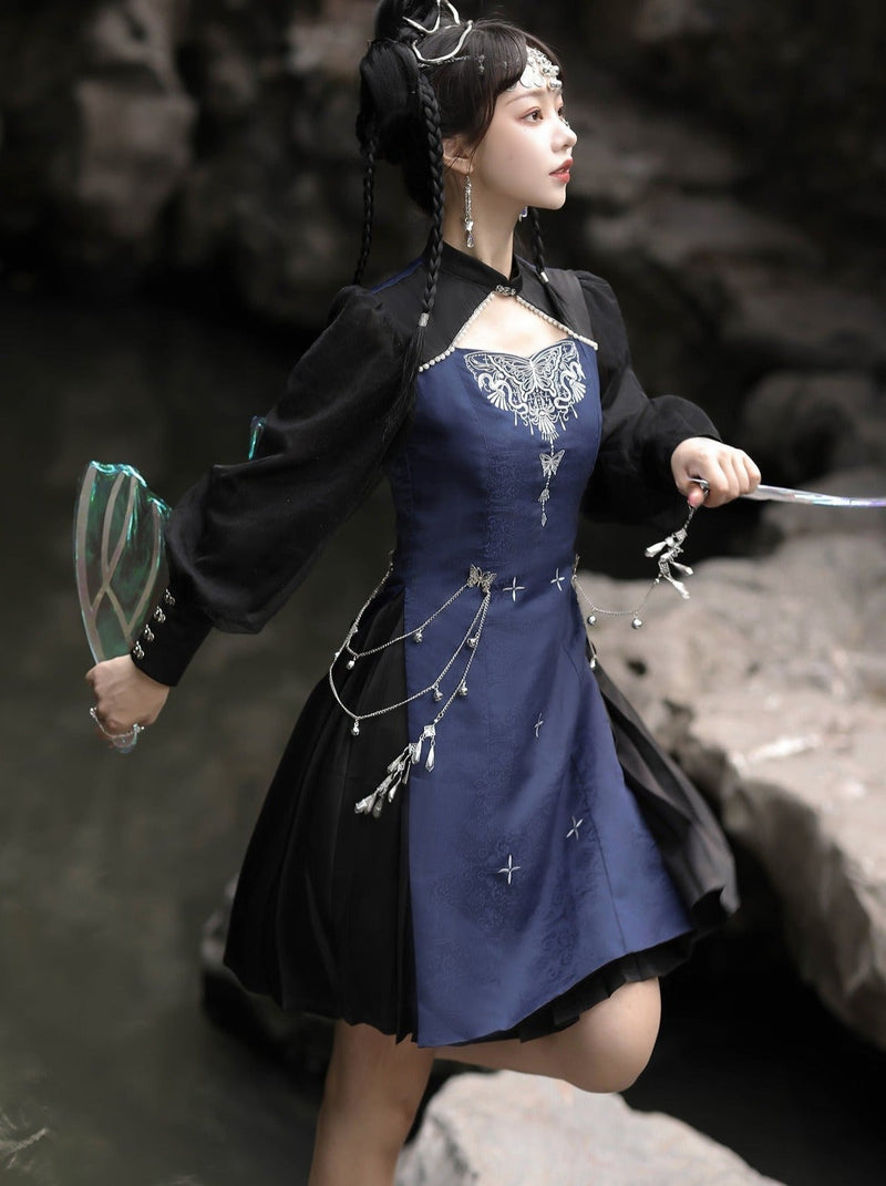 Butterfly Chain Accessories Chinese-style Inspired Layered Dress