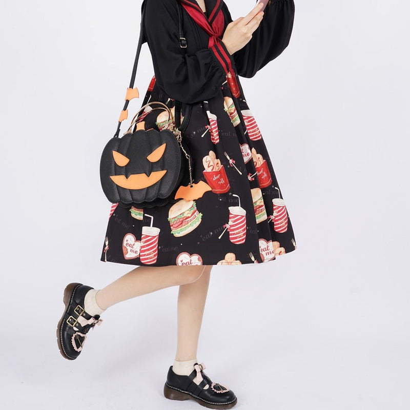 Bat Motif Pumpkin Bag