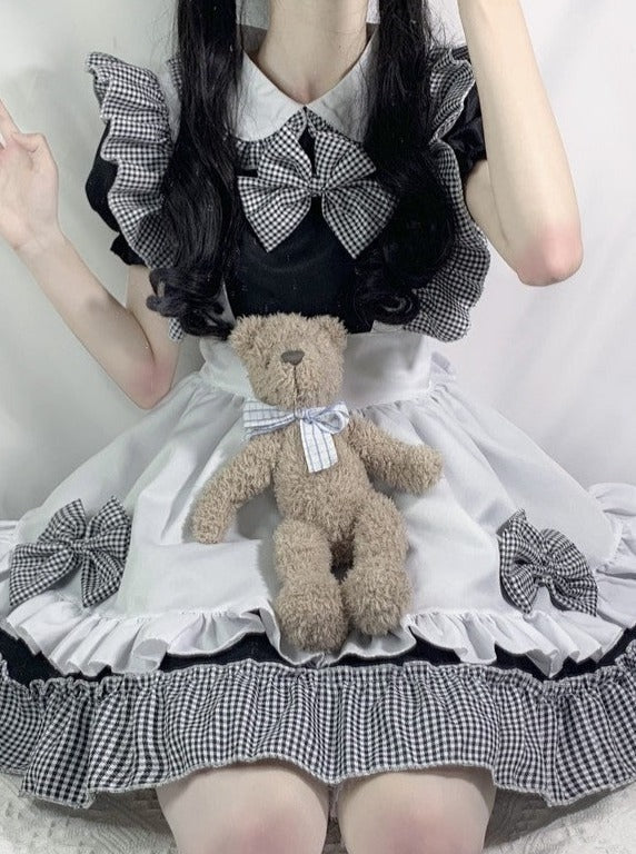 Gingham Dress + Ruffle Apron