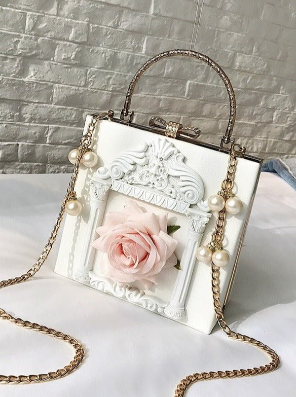 Classic Cameo Pearl Chain Bag