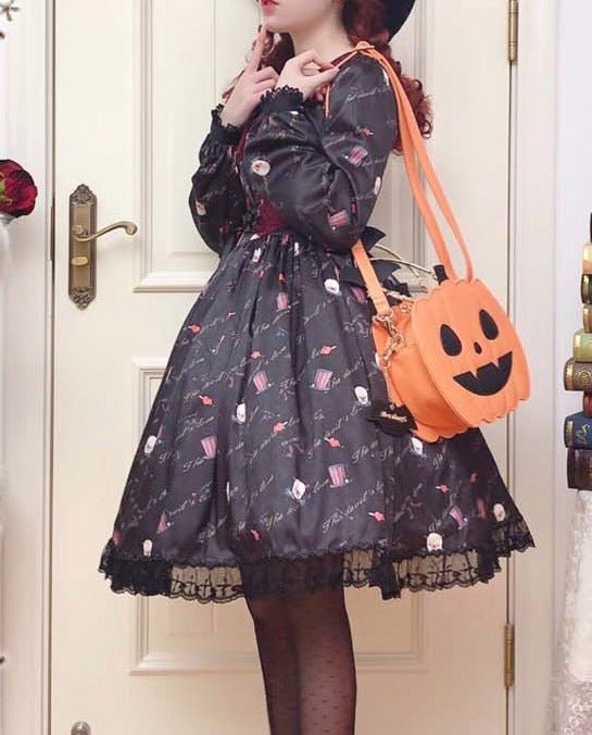 Bat Motif Pumpkin Bag