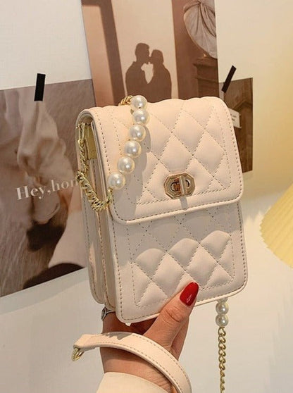 Pearl Chain Flap Bag