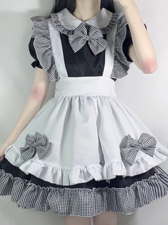 Gingham Dress + Ruffle Apron