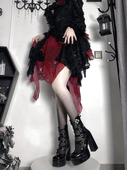 Cross Heart Strap Super Platform Boots