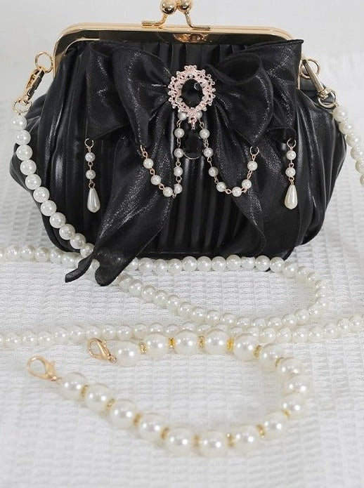 Pearl Handle Jewel Bow Antique Bag