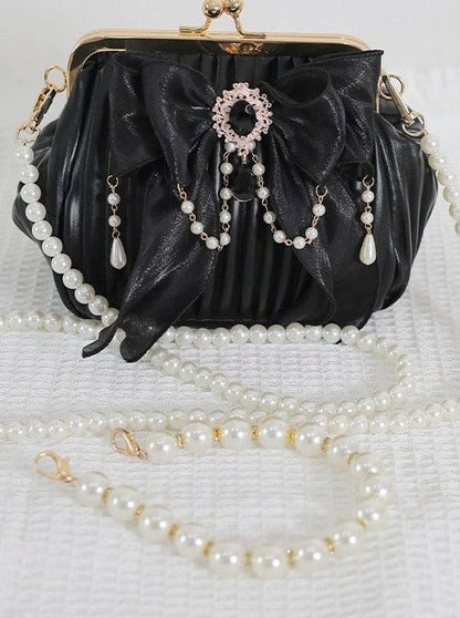Pearl Handle Jewel Bow Antique Bag