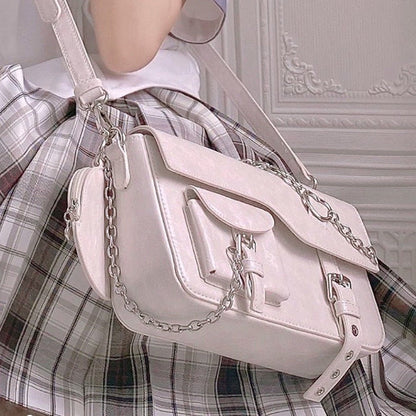 Clear Heart Case With Insert Pocket and Chain Strap Bag