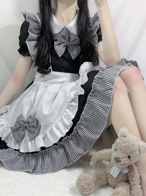 Gingham Dress + Ruffle Apron
