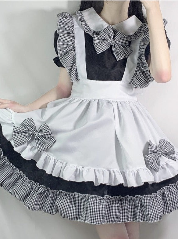 Gingham Dress + Ruffle Apron