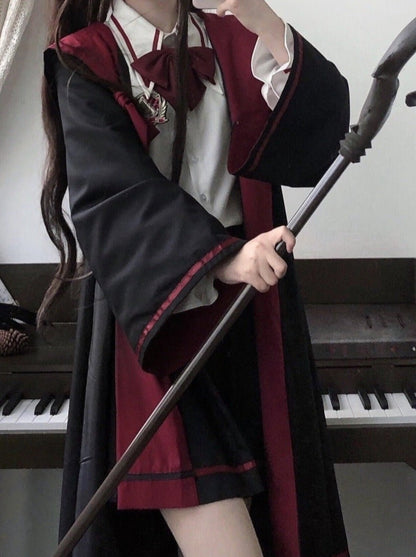 Hooded Coat + Candy Sleeve Shirt + a Line Skirt