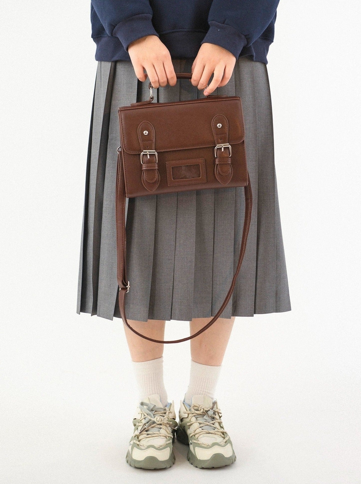 Twin Strap Square Satchel Bag