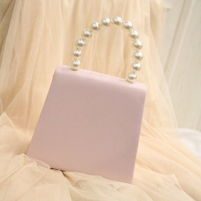 Pearl Deco Flap Bag With Chain Strap