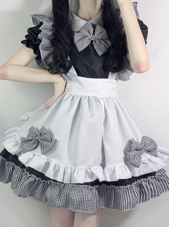 Gingham Dress + Ruffle Apron