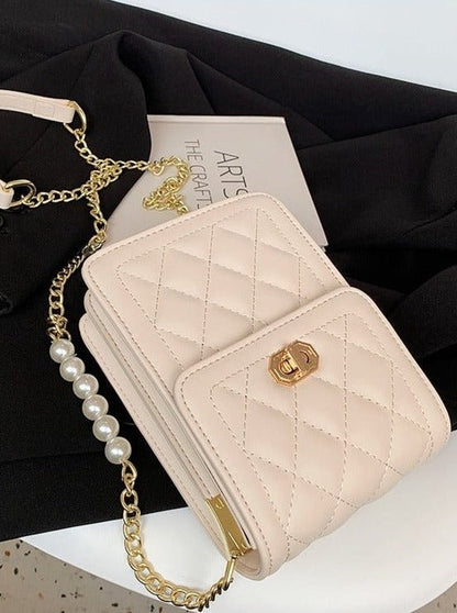 Pearl Chain Flap Bag
