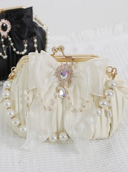 Pearl Handle Jewel Bow Antique Bag