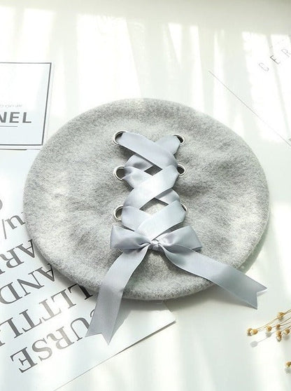 Lace-up Bow Beret