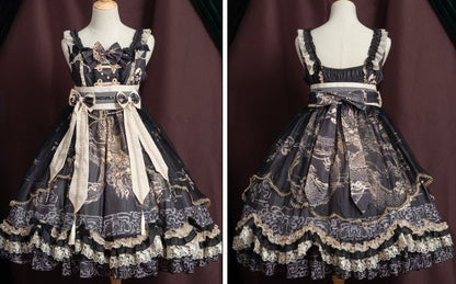 Cross Shoulder Waist Mark Ribbon Dress