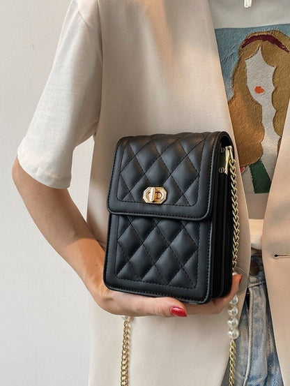 Pearl Chain Flap Bag