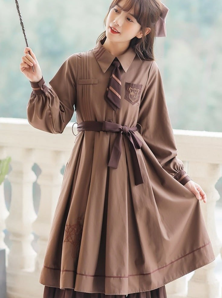 Cape Coat + Emblem Military Dress With Necktie