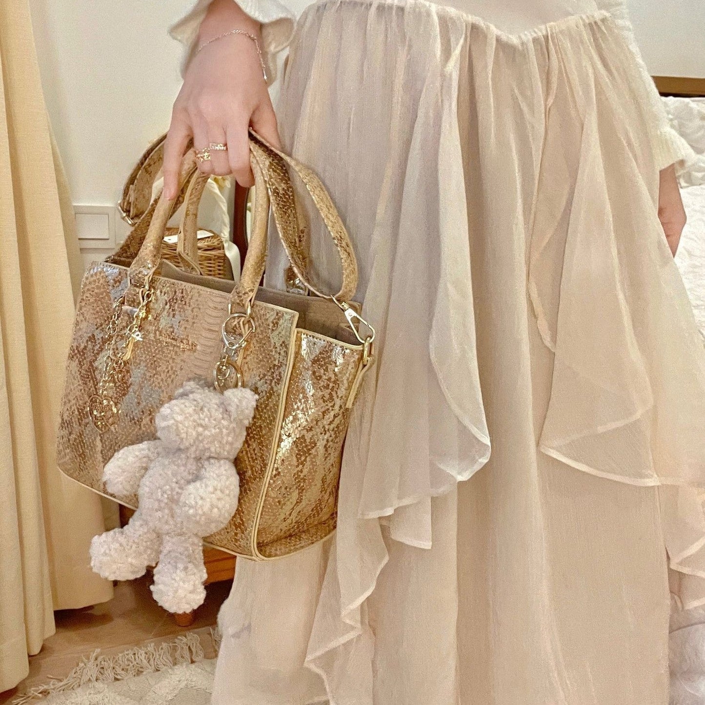 Python Leather Bag / Crocodile Leather Bag