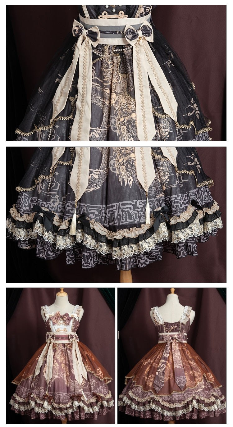 Cross Shoulder Waist Mark Ribbon Dress