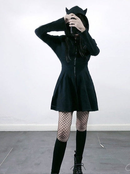 Devil Costume Dress With Front Zipper