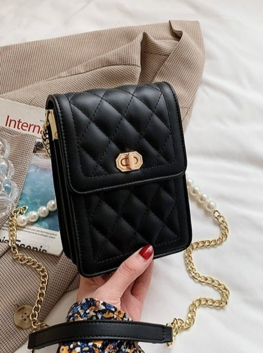 Pearl Chain Flap Bag