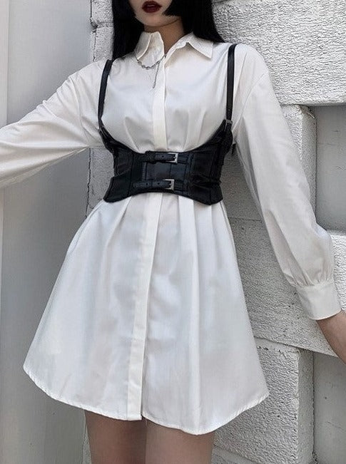 Shirt Dress With Corset Belt