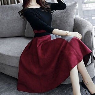 Slit Sleeve Tops + Bicolor Skirt Set
