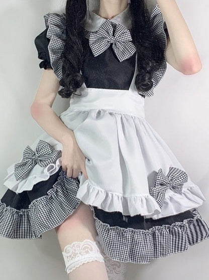 Gingham Dress + Ruffle Apron