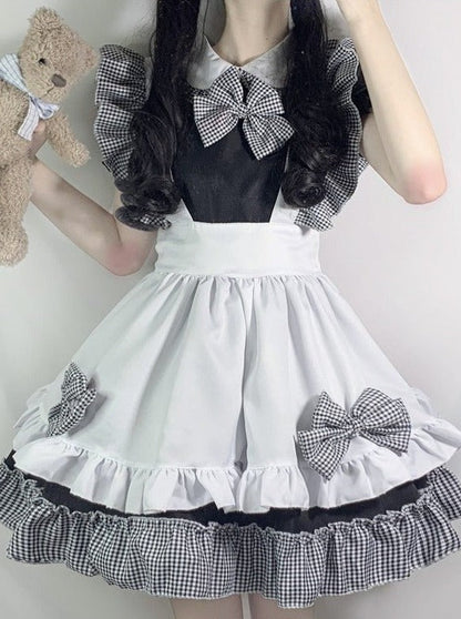 Gingham Dress + Ruffle Apron