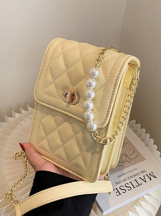 Pearl Chain Flap Bag