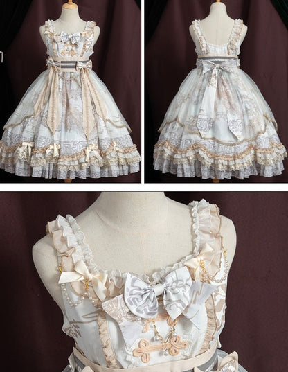 Cross Shoulder Waist Mark Ribbon Dress