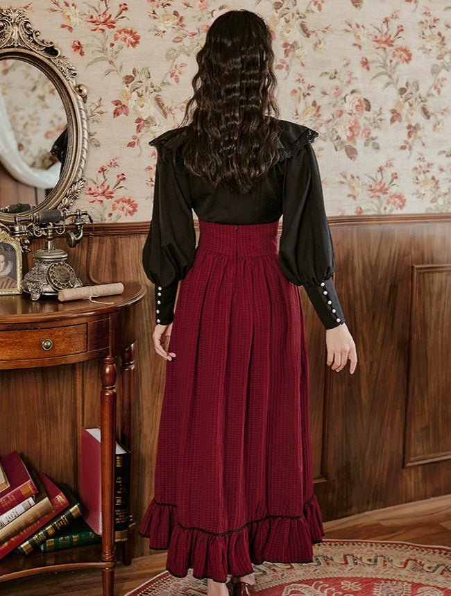 Ruffle Lace Shirt + Corset Ruffle Skirt