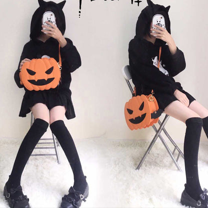 Bat Motif Pumpkin Bag