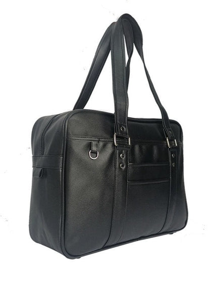 Leather Zip Square Boston Bag