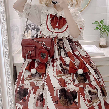 Clear Heart Case With Insert Pocket and Chain Strap Bag