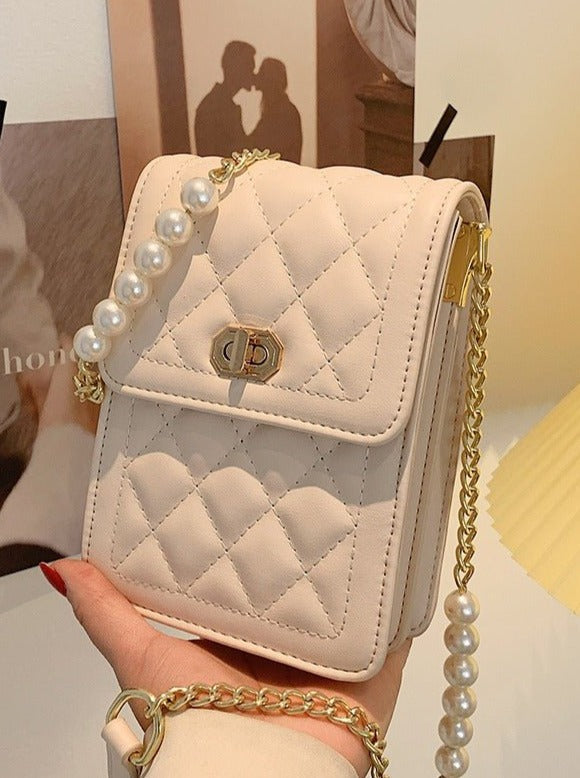 Pearl Chain Flap Bag